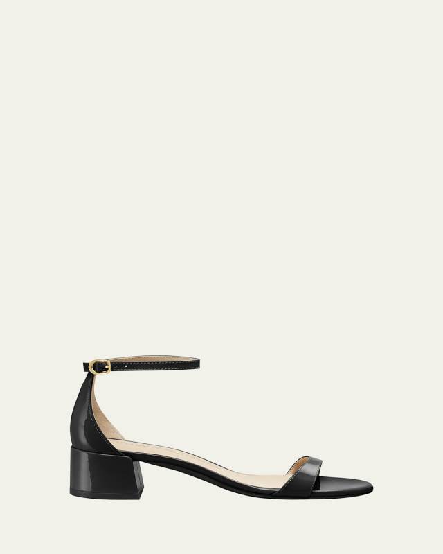 Nudist Patent Ankle-Strap Sandals